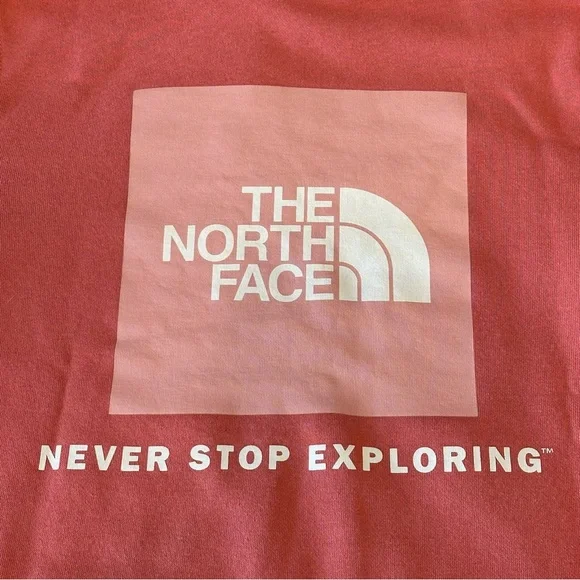 THE NORTH FACE Box NSE Never Stop Exploring Rose Salmon Pink Hoodie XS - Picture 7 of 12